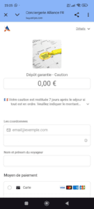 Capture d'écran du formulaire de paiement Stripe
